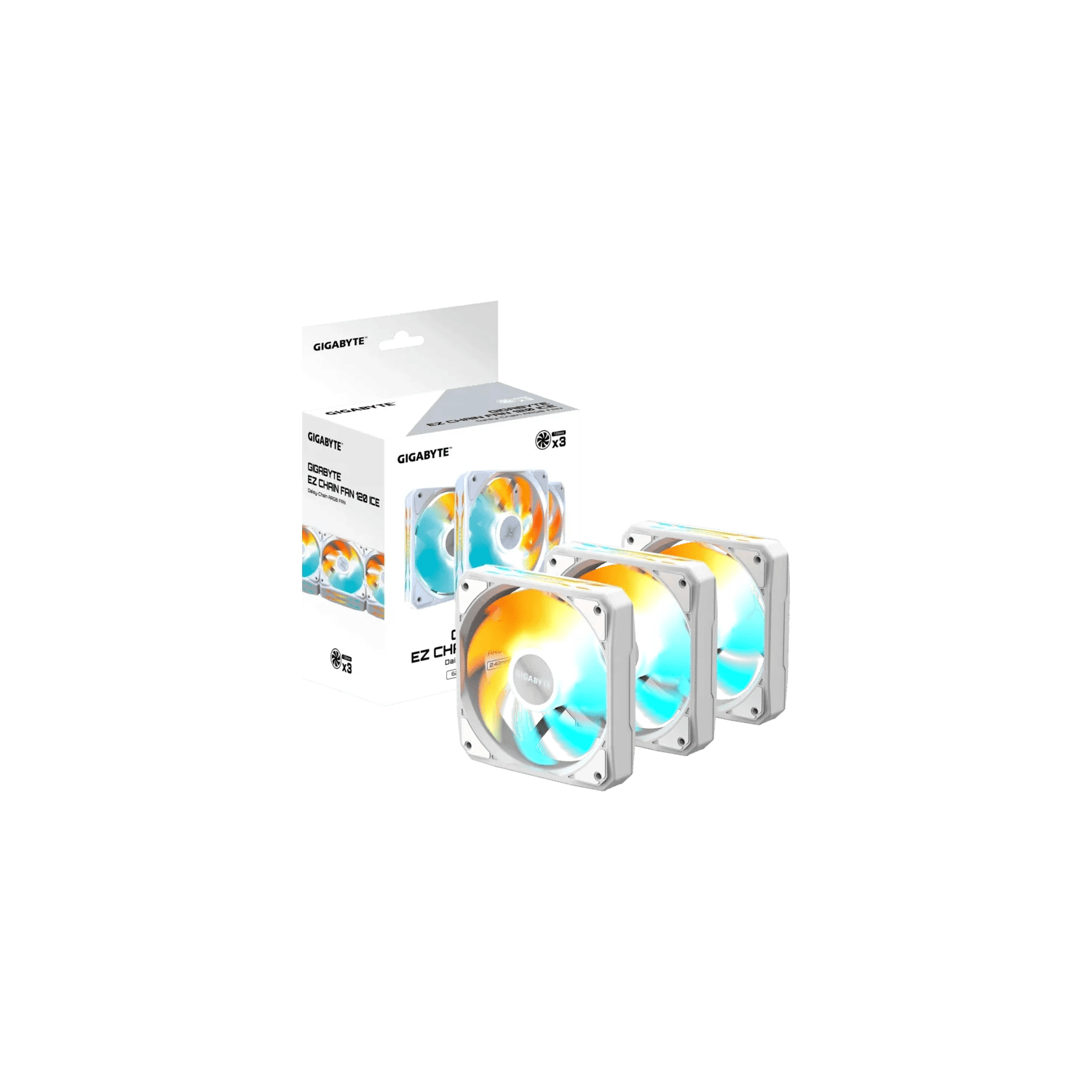 Fan Cooler GIGABYTE AORUS EZ CHAIN FAN 120×3 ARGB Blanco