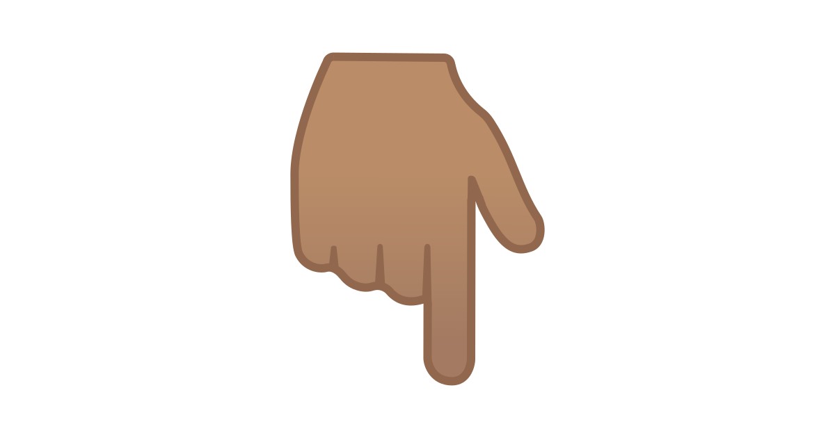 👇🏽 nach unten weisender Zeigefinger mittlere HautfarbeEmoji