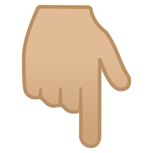 👇🏼 Dorso De Mano Con índice Hacia Abajo Tono De Piel Claro Medio Emoji