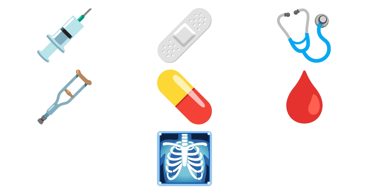💉 Medical & Healthcare Emojis 🩼 🩺 💊 🩻 🩹 🩸