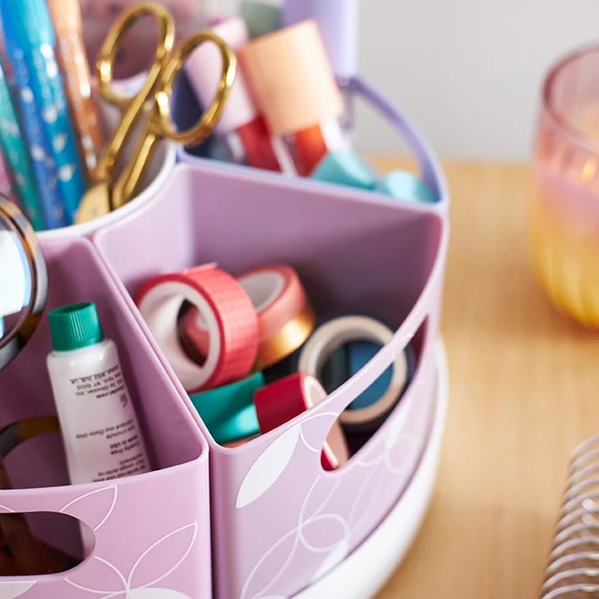 Medium Mid Century Circles Rotating Desk Organizer Erin Condren