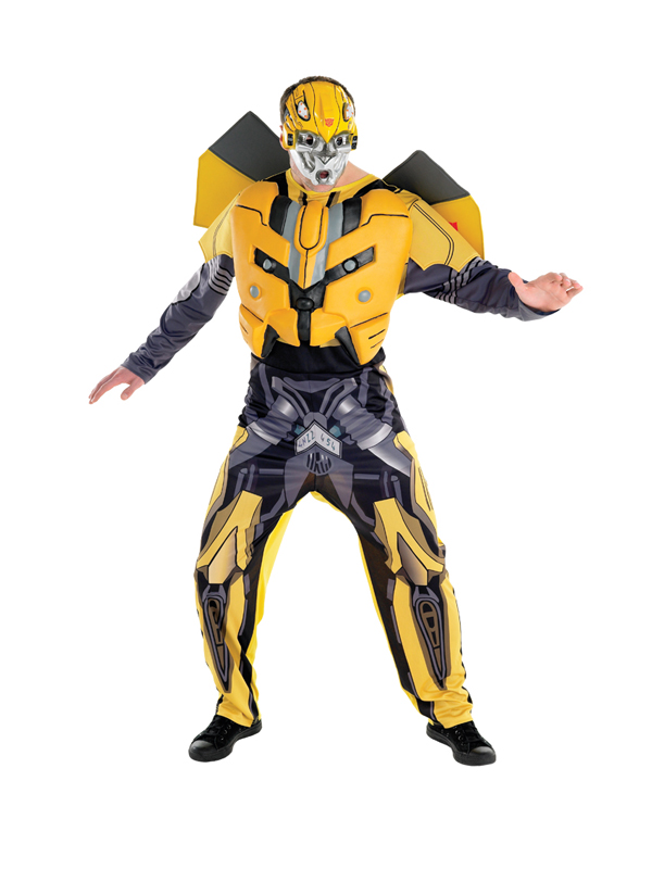 Adult Transformers Bumble Bee Fancy Dress Costume Superhero Robot