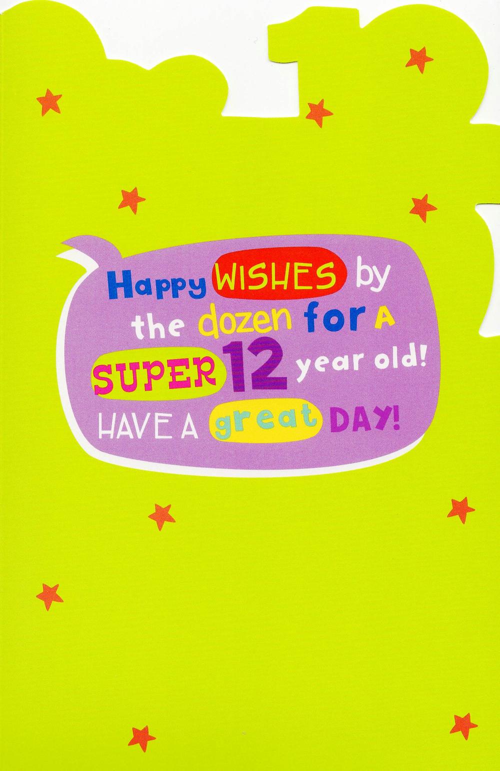 Childrens Happy 12th Birthday Greeting Card Cards