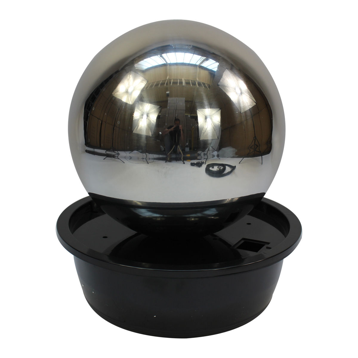 50cm Sphere Luxury Stainless Steel Garden Patio Water Feature with LED