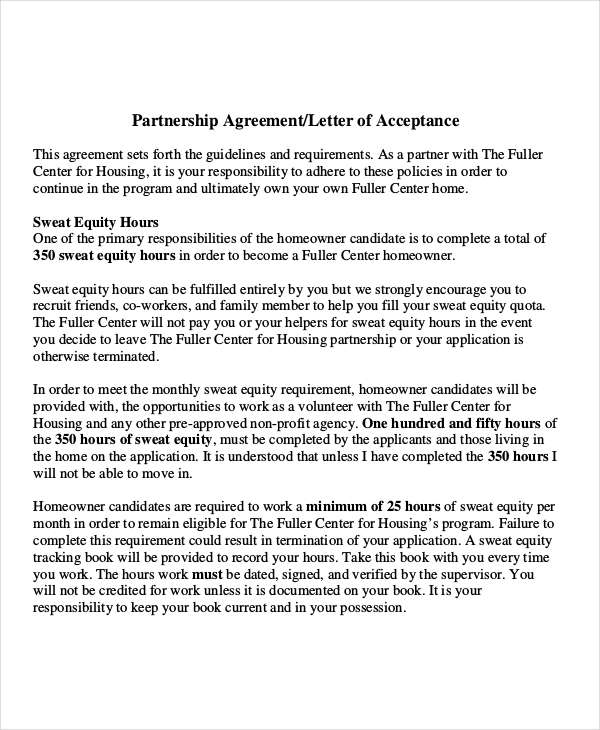 Top Partnership Letter Format Latest Format Kid