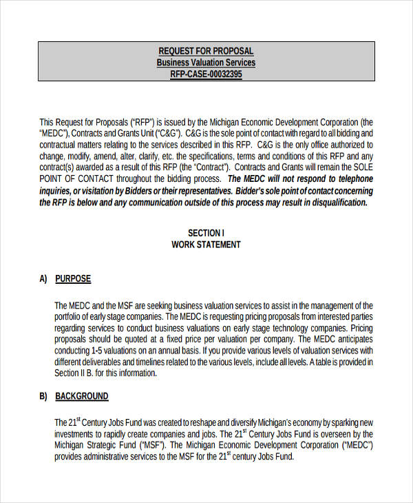 Request For Proposal 37+ Examples, Format, Docs, Word, Pages, How to