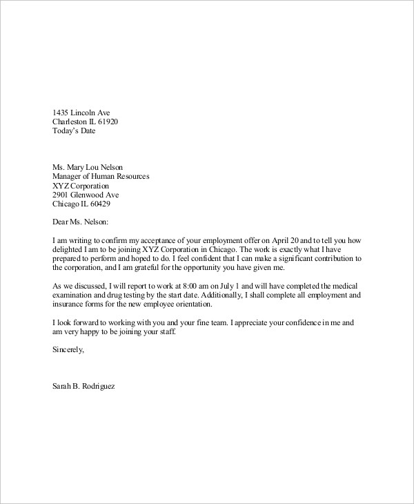 67+ Acceptance Letter Examples Word, Apple Pages, Google Docs Examples