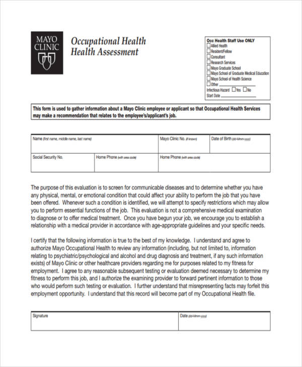 Health Assessment 36+ Examples, Format, Pdf