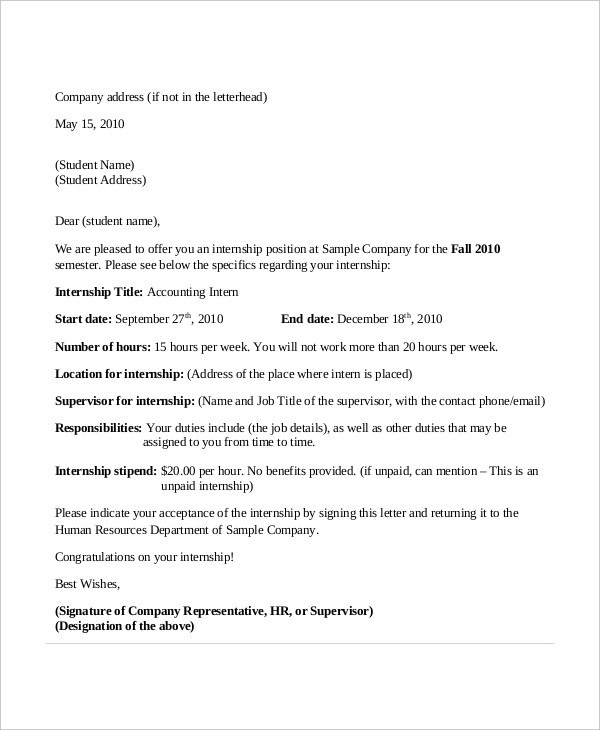 67+ Acceptance Letter Examples Word, Apple Pages, Google Docs Examples