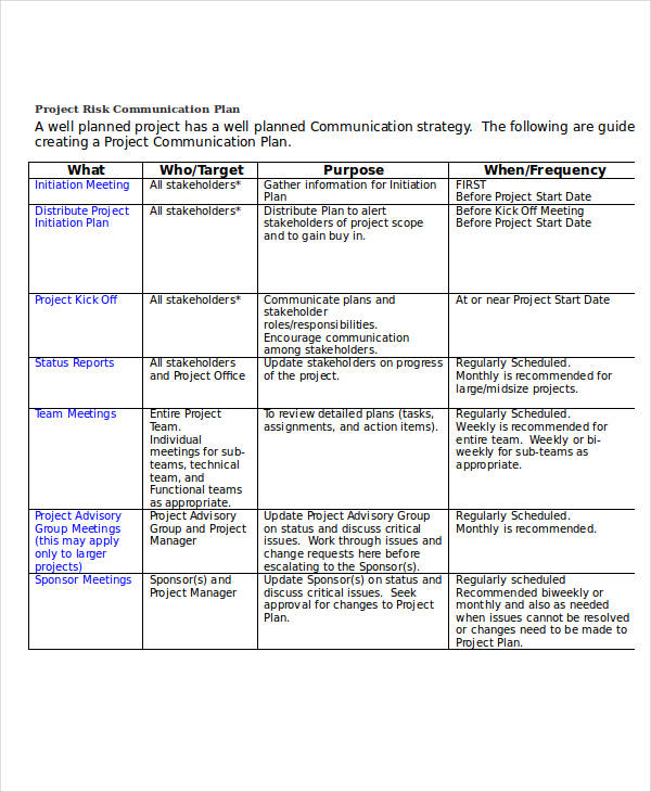 FREE 31+ Risk Plan Examples & Samples in PDF DOC Pages Google