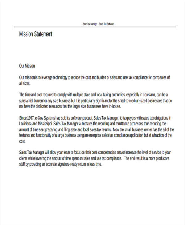 Mission Statement Examples