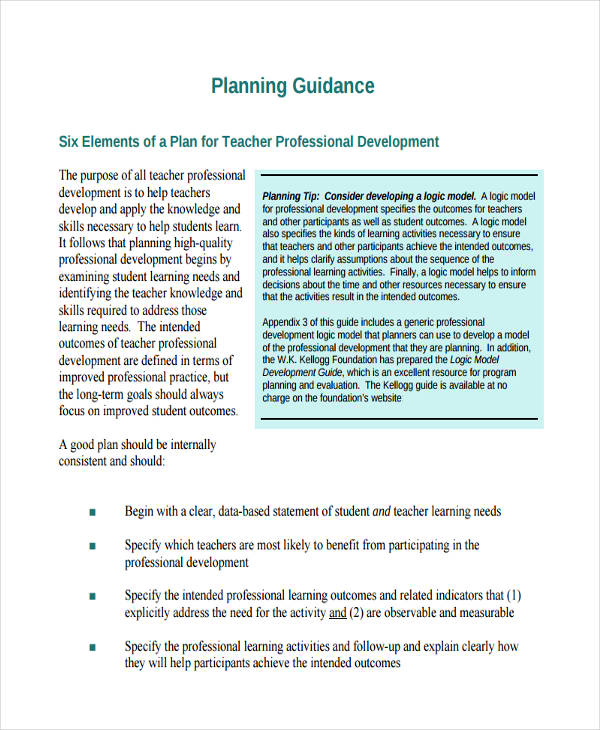 Professional Development Plan For Teachers Examples Professionally