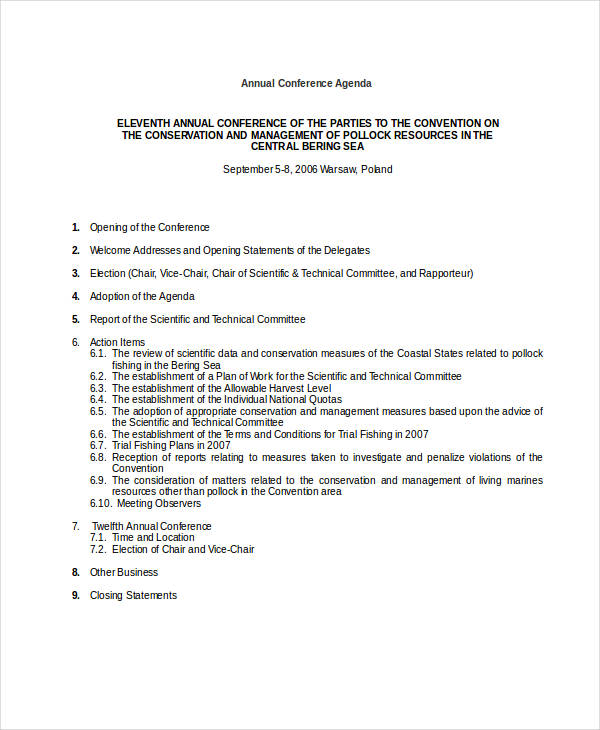 Conference Agenda 22+ Examples, Format, Pdf, Tips