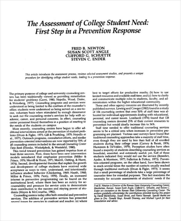 Needs Assessment 38+ Examples, Format, PDF