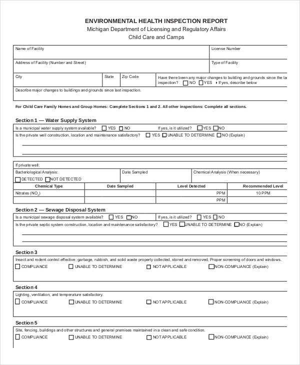 Pool Inspection Report Template