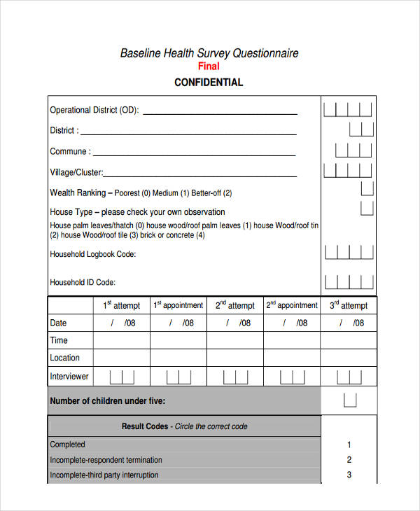 32+ Survey Questionnaire Examples in PDF MS Word Google Docs