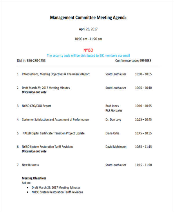 Management Agenda 21+ Examples, Format, Pdf