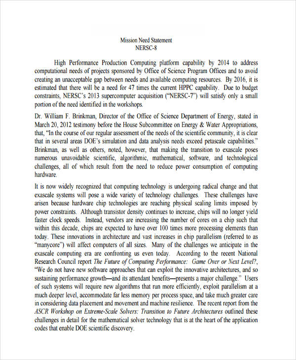 Need Statement - 13+ Examples, Format, Pdf