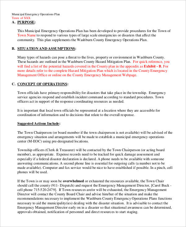 FREE 36+ Emergency Plan Examples in PDF Google Docs Word Pages