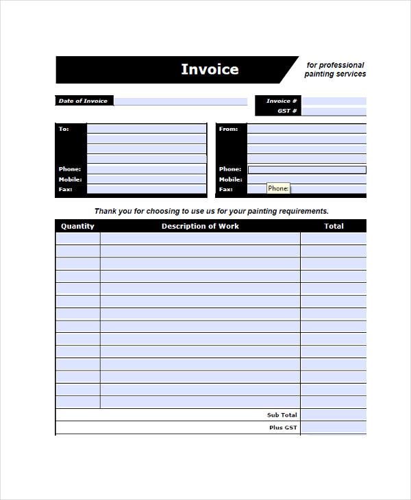 FREE 11+ Job Invoice Examples & Samples in Google Docs