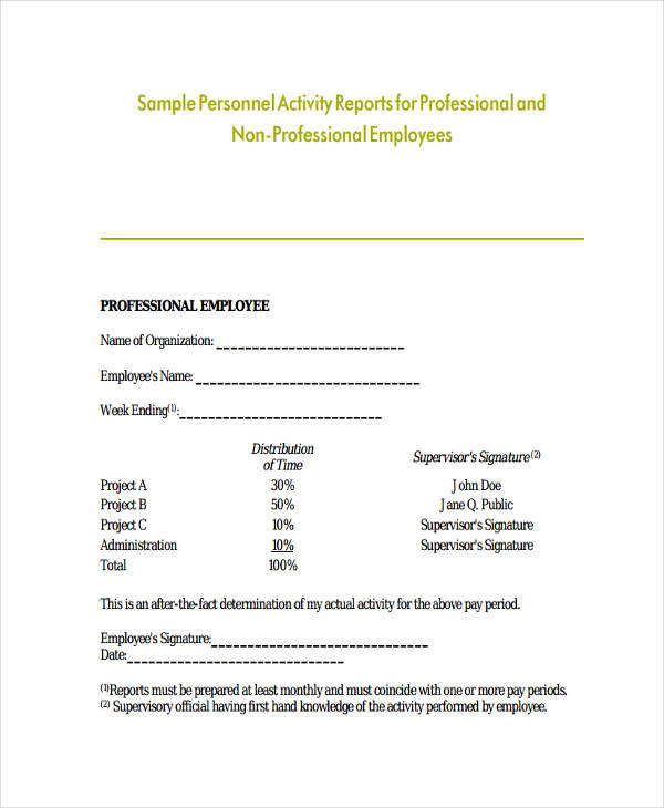 Activity Report 28+ Examples, Format, Pdf