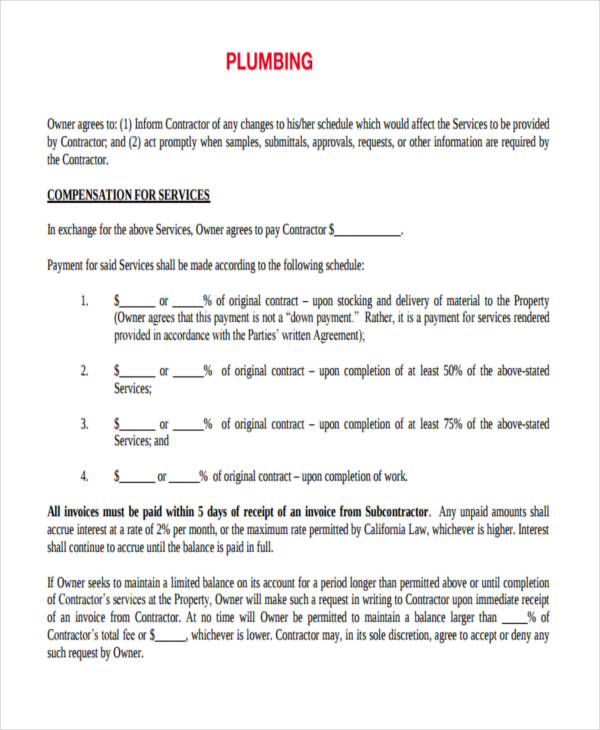FREE 8+ Plumbing Invoice Examples & Samples in Google Docs Google