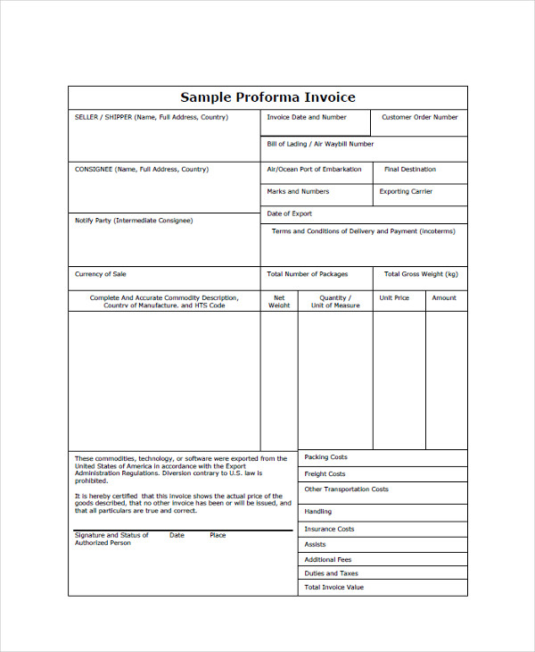Invoice Form 30+ Examples, Format, Pdf