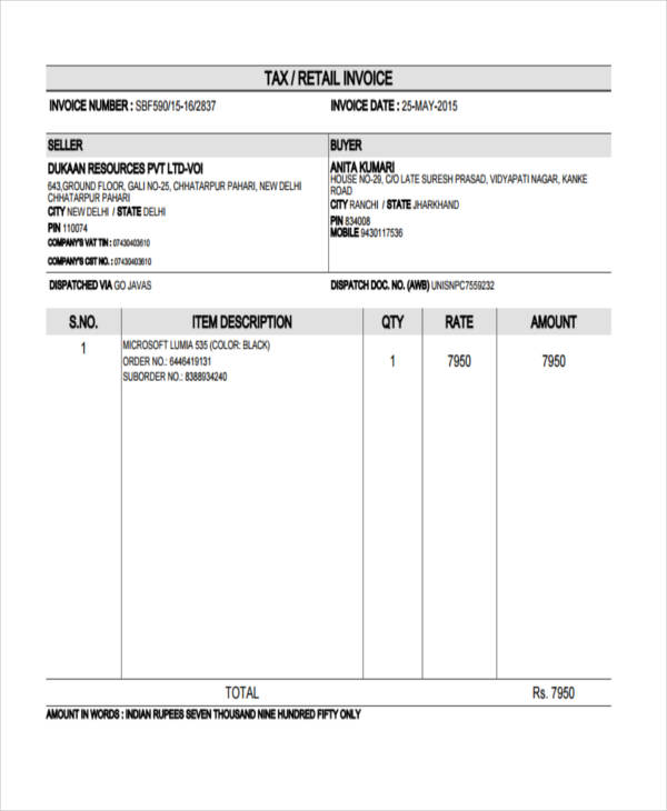 Tax Invoice 12+ Examples, Google Docs, Google Sheets, Excel, Word