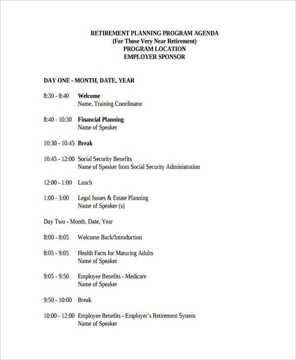 Program Agenda 9+ Examples, Format, How to research, Pdf