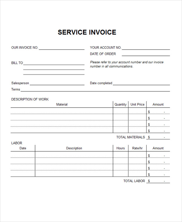 Job Invoice 11+ Examples, Google Docs, Google Sheets, Excel, DOC