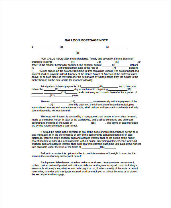 Mortgage Note 6+ Examples, Format, How to Write, Pdf