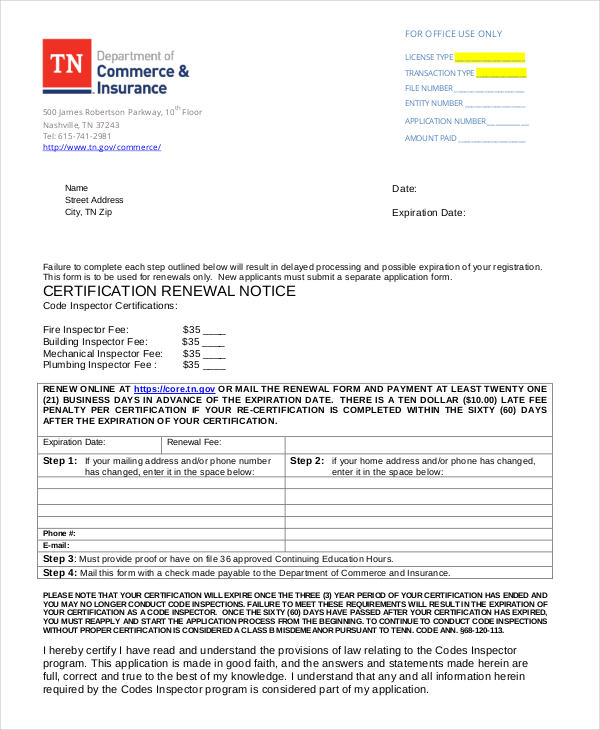 FREE 8+ Renewal Notice Examples & Samples in PDF DOC Examples