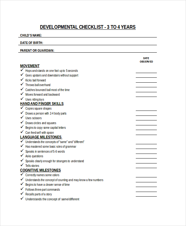 Checklist Examples 79+ in DOC Examples