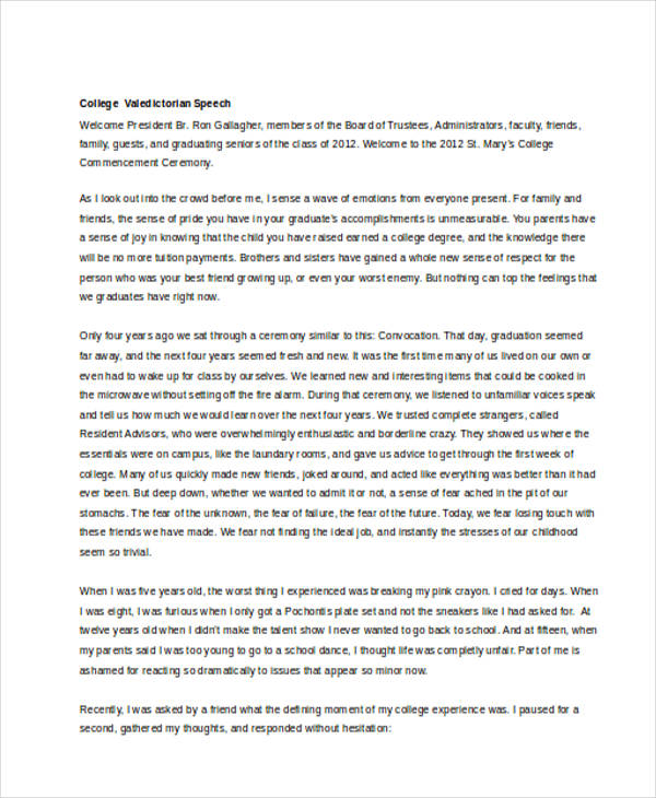 7+ Valedictorian Speech Examples, Samples