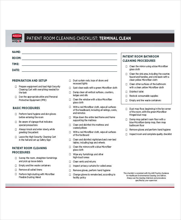 Hospital Bathroom Cleaning Procedure