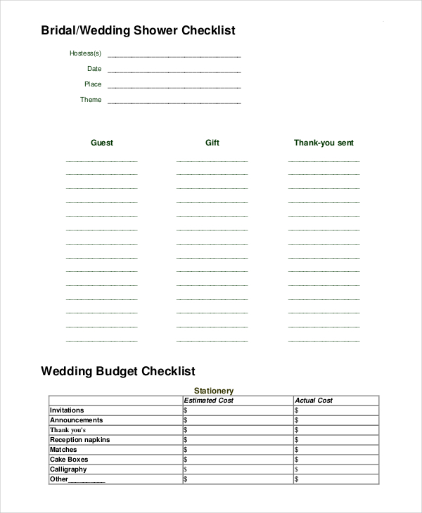 Wedding Checklist 10+ Examples, Format, Word, Pages, Pdf