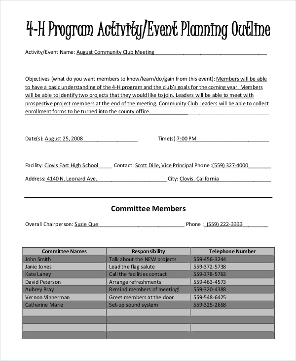 FREE 8+ Program Outline Examples & Samples in PDF DOC Examples