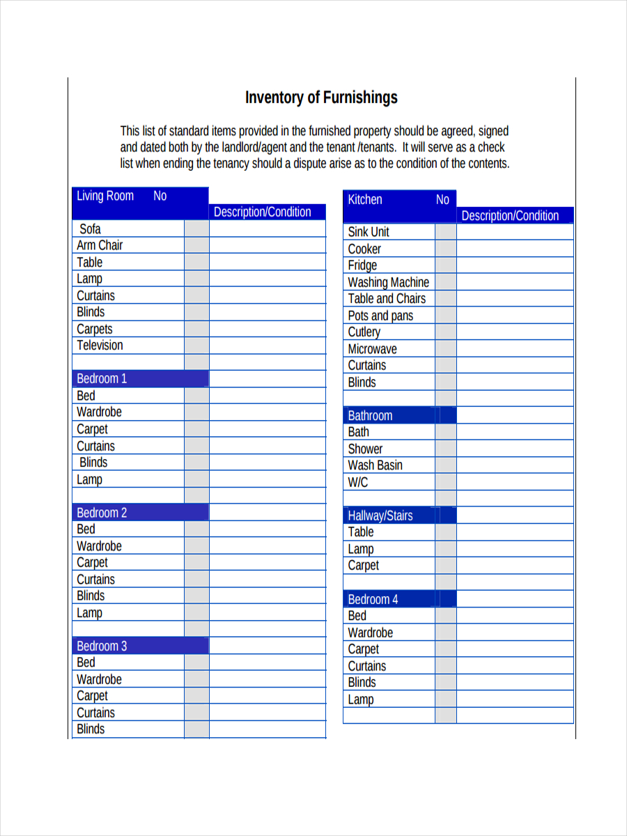 Inventory 34+ Examples, Word, Excel, Pages, Charts, Google Docs, Google Sheets, PDF