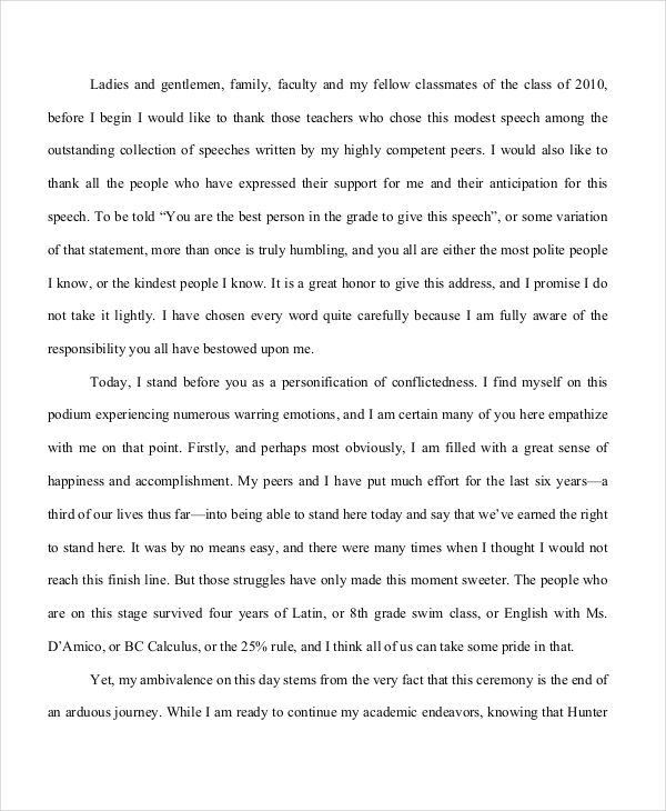 FREE 8+ Graduation Speech Examples & Samples in PDF Examples