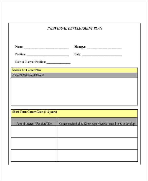 Individual Development Plan 18+ Examples, Format, Pdf Examples