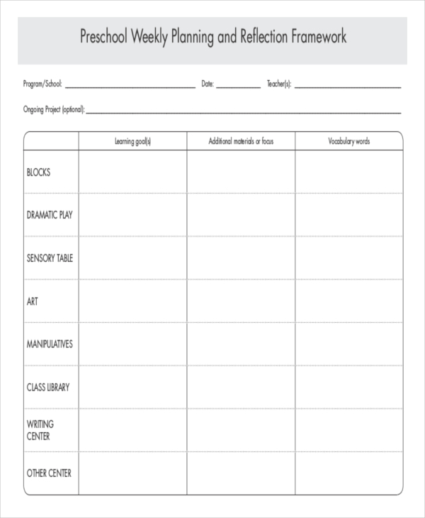 Weekly Plan 8+ Examples, Format, Pdf