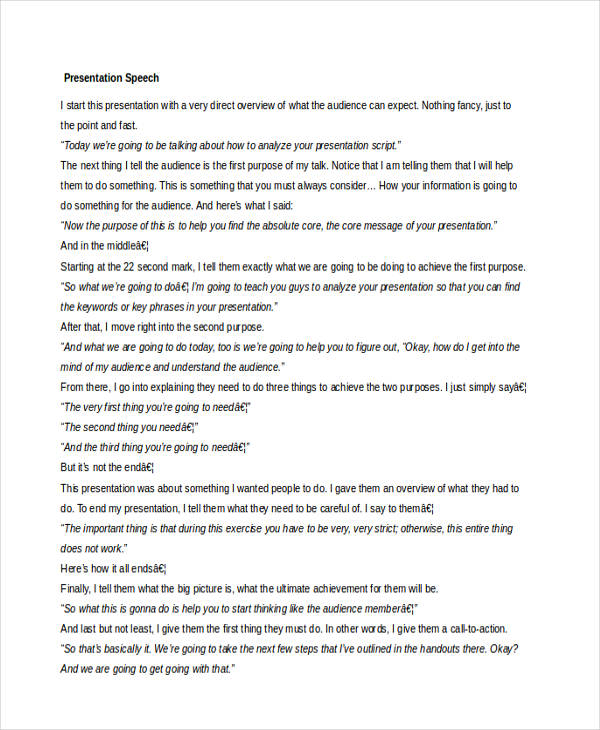 Presentation Speech Examples, Format, How to Prepare, PDF, Tips