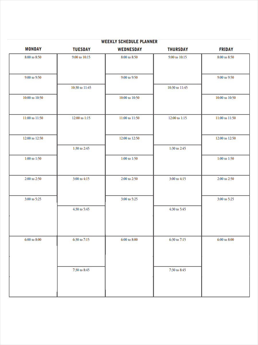 FREE 36+ Schedule Examples in PDF Examples