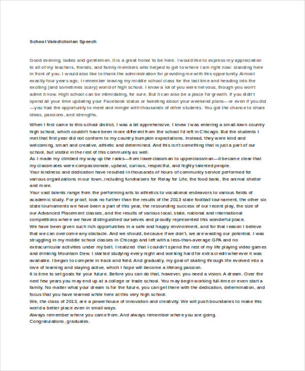 7+ Valedictorian Speech Examples, Samples