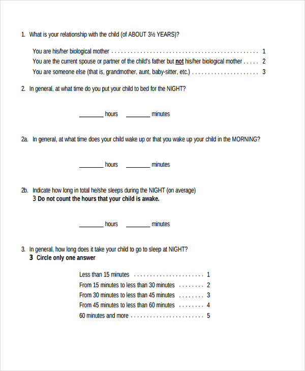 SelfAdministered Questionnaire 5+ Examples, Format, Benefits, Pdf