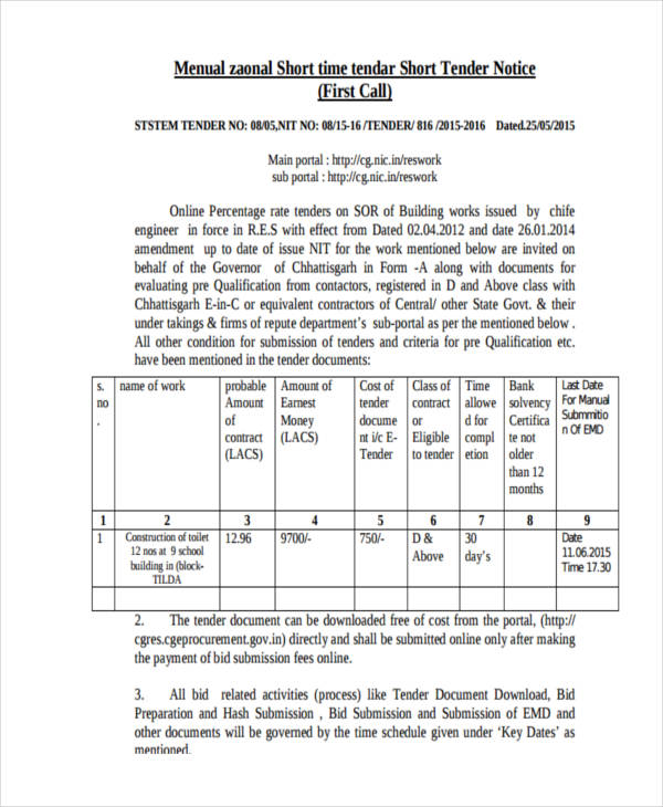 Short Notice 8+ Examples, Format, Pdf Examples