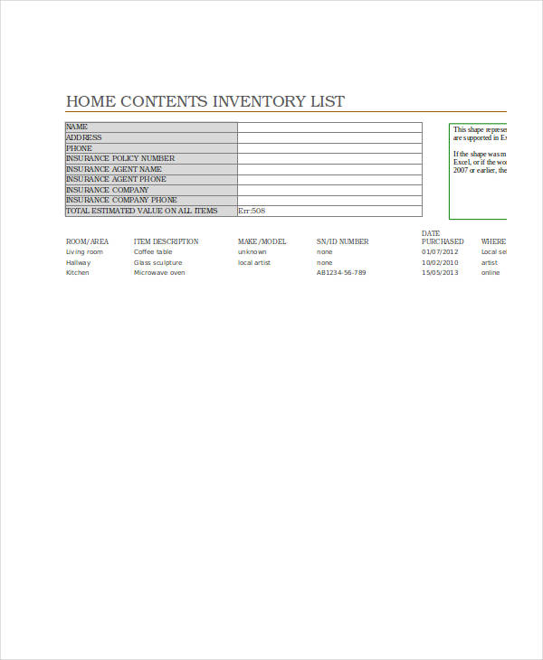 Moving Inventory 4+ Examples, Format, How to Make, Pdf