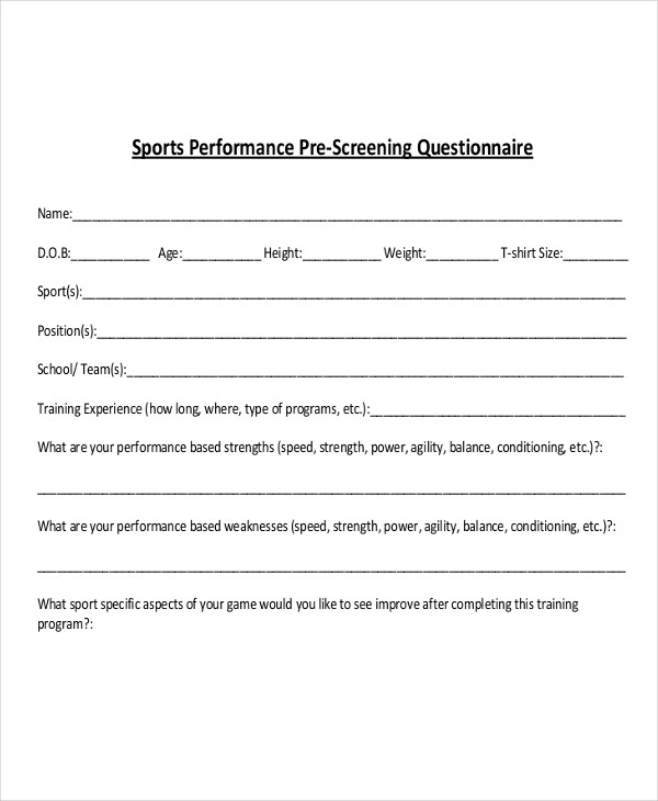 Questionnaire Examples 51+ in PDF Google Docs Word Apple Pages