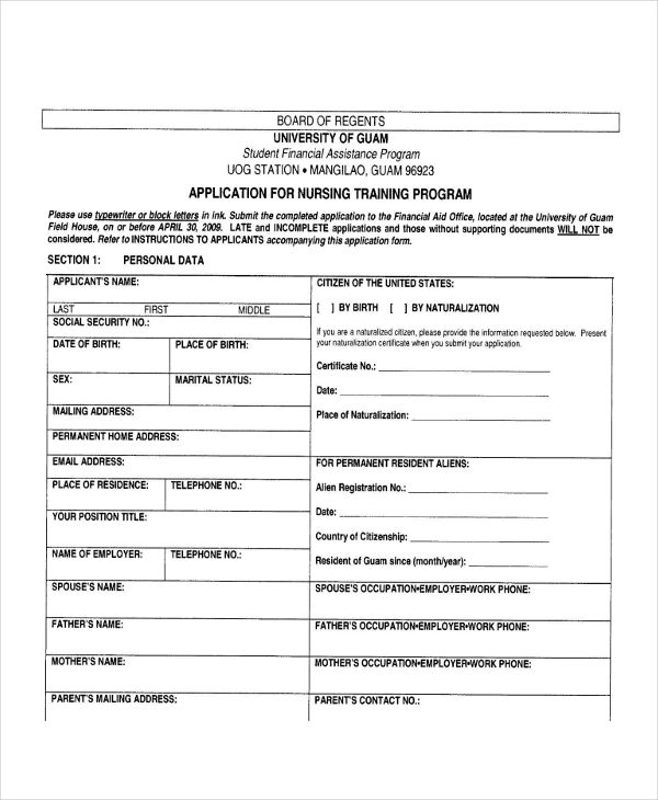 Nursing Application 7+ Examples, Format, How to Write, Pdf