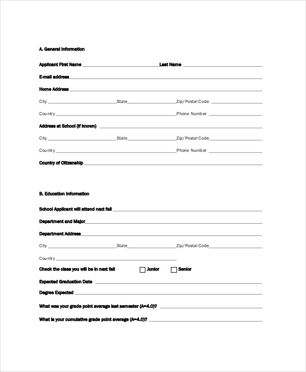 FREE 8+ Scholarship Application Examples & Samples in PDF DOC Examples